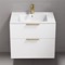 Wall Mounted Bathroom Vanity, Modern, 28